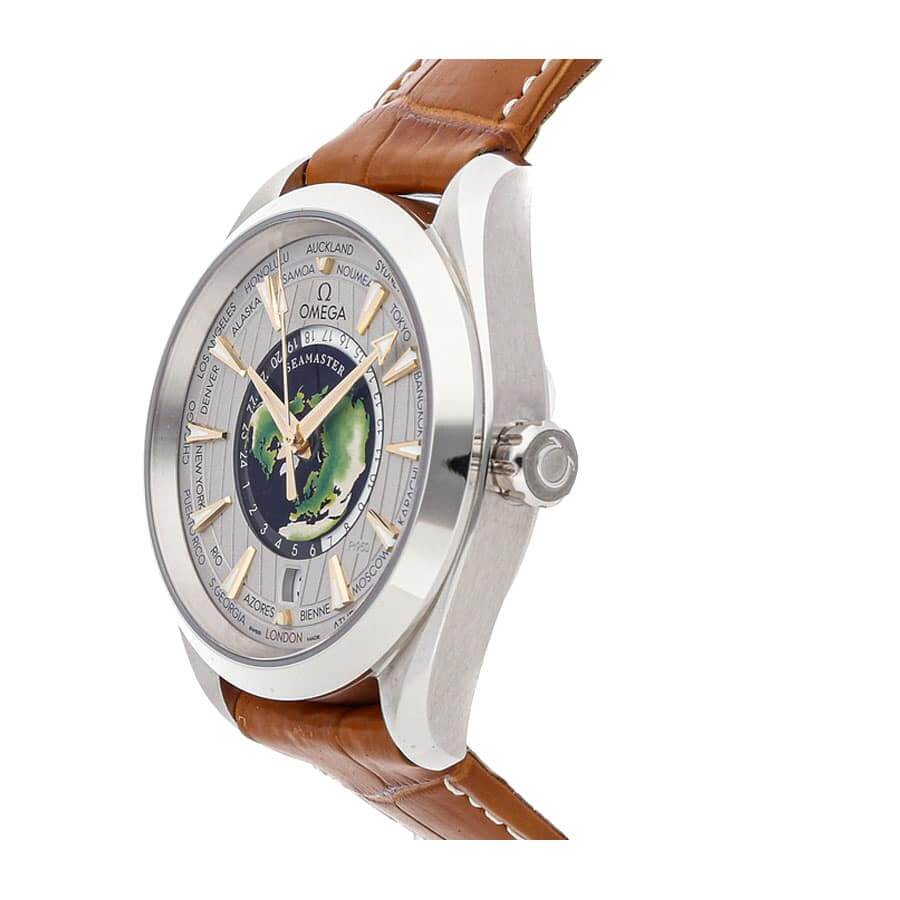 Omega Seamaster Aqua Terra Worldtimer Platinum Silver Dial